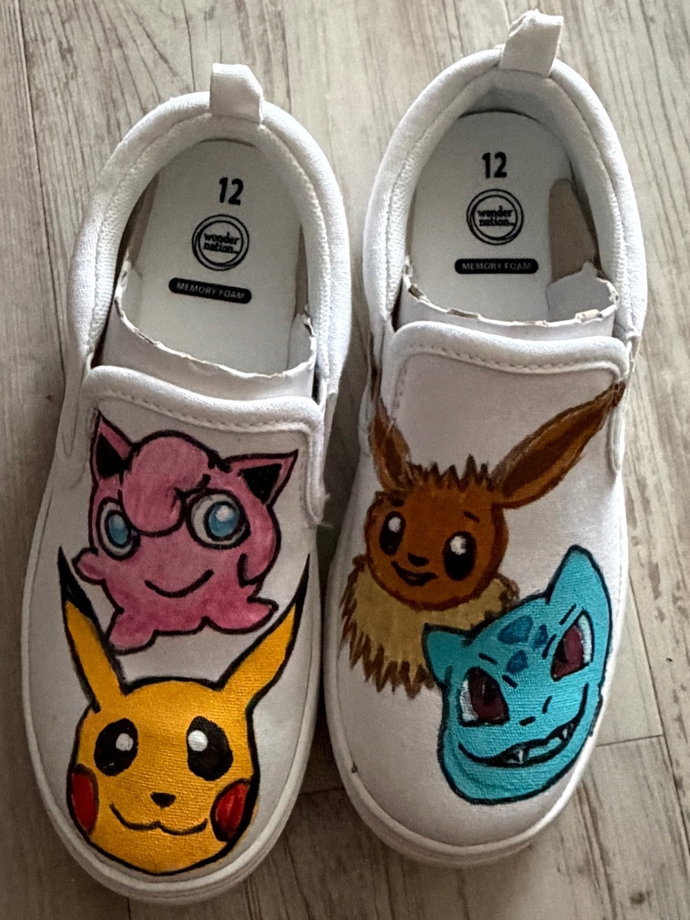Kids slip-on canvas sneakers with character designs